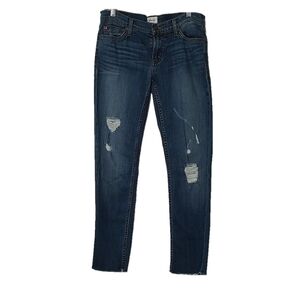Hudson Distressed Raw Hem Blue Jeans Size 26